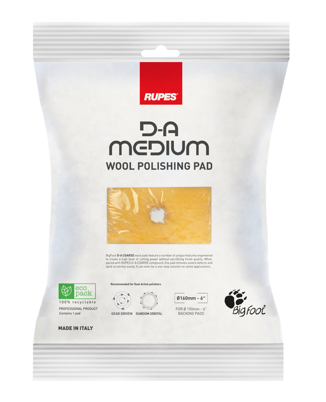 Rupes DA Medium Wool 160mm (6&quot; - LHR21) Medium Pad *NEW*