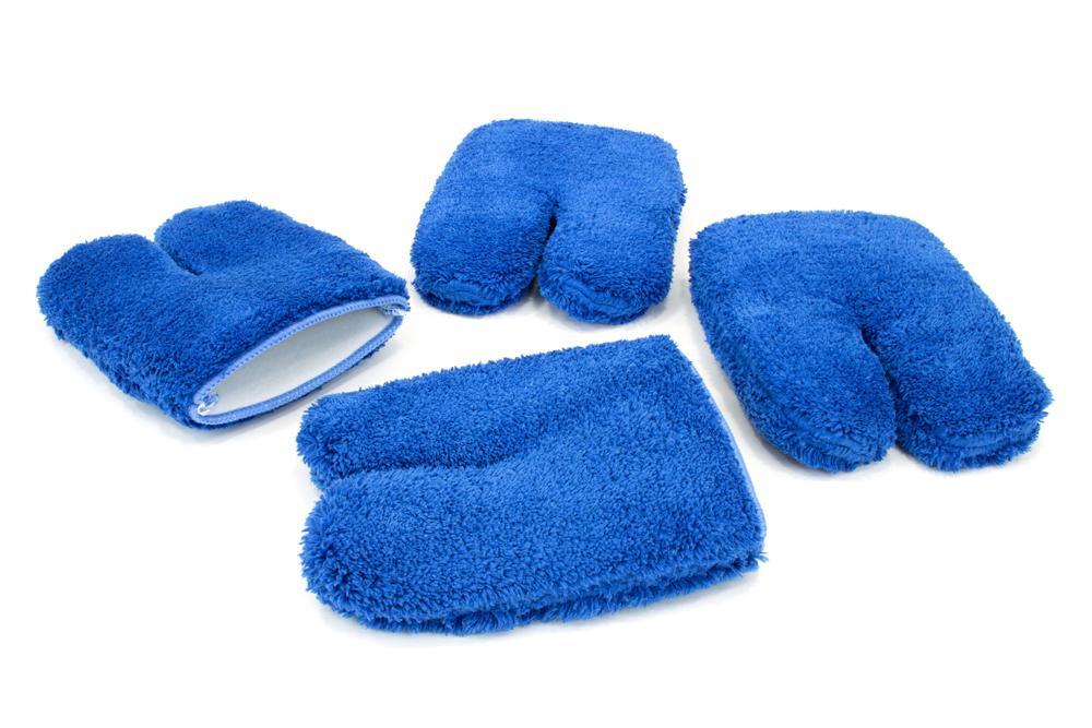 Autofiber [Wheel Fingers] Microfiber Rim and Wheel Half Mitts (4.5 in. x 4.5 in.) 4 pack